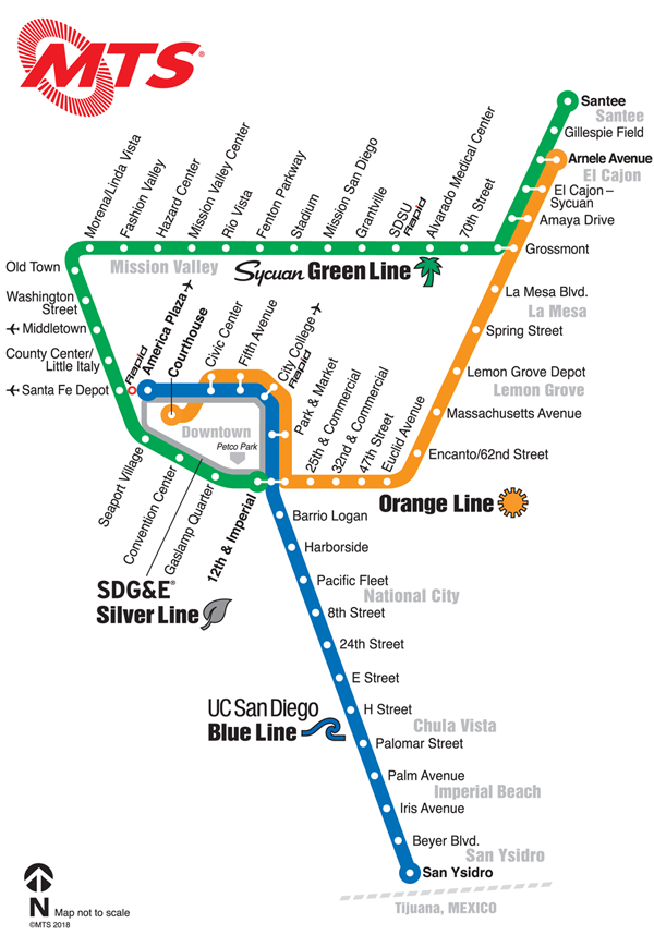 MTS Trolley Map